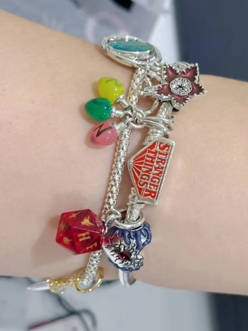 1pcs Pandora x Netflix Logos Stranger Things Charm Sterling Silver D&D Horror